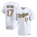 Los Angeles Dodgers #17 Shohei Ohtani Player White Gold HOLBERT Collection Limited Home Stitched Jerseys