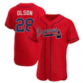 Atlanta Braves #28 Matt Olson Red HOLBERT Flex Base Stitched Jersey