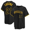 Cincinnati Reds #21 Hunter Greene Player Black HOLBERT Snake Skin City Home Stitched Jerseys