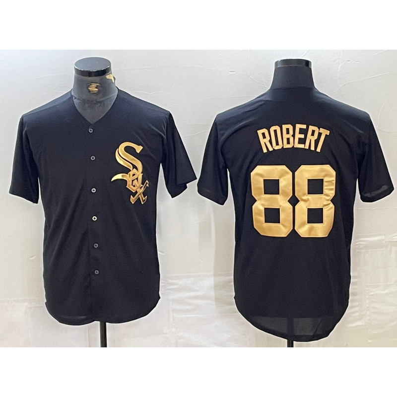 Chicago White Sox #88 Luis Robert Black Gold HOLBERT Cool Base Stitched Jersey
