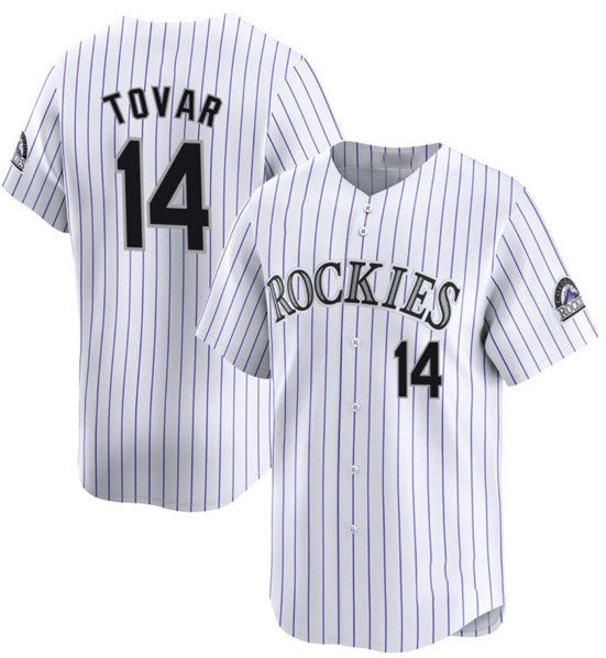 Colorado Rockies #14 Ezequiel Tovar White White HOLBERT Home Limited Stitched Jersey