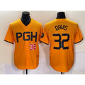 Pittsburgh Pirates #32 Henry Davis Number Yellow HOLBERT 2023 City Connect Stitched Jersey 2