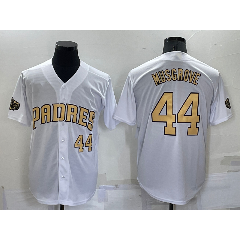 San Diego Padres #44 Joe Musgrove Number White HOLBERT 2022 All Star Stitched Cool Base Jersey
