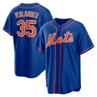 New York Mets #35 Justin Verlander Blue HOLBERT Stitched Cool Base Jersey