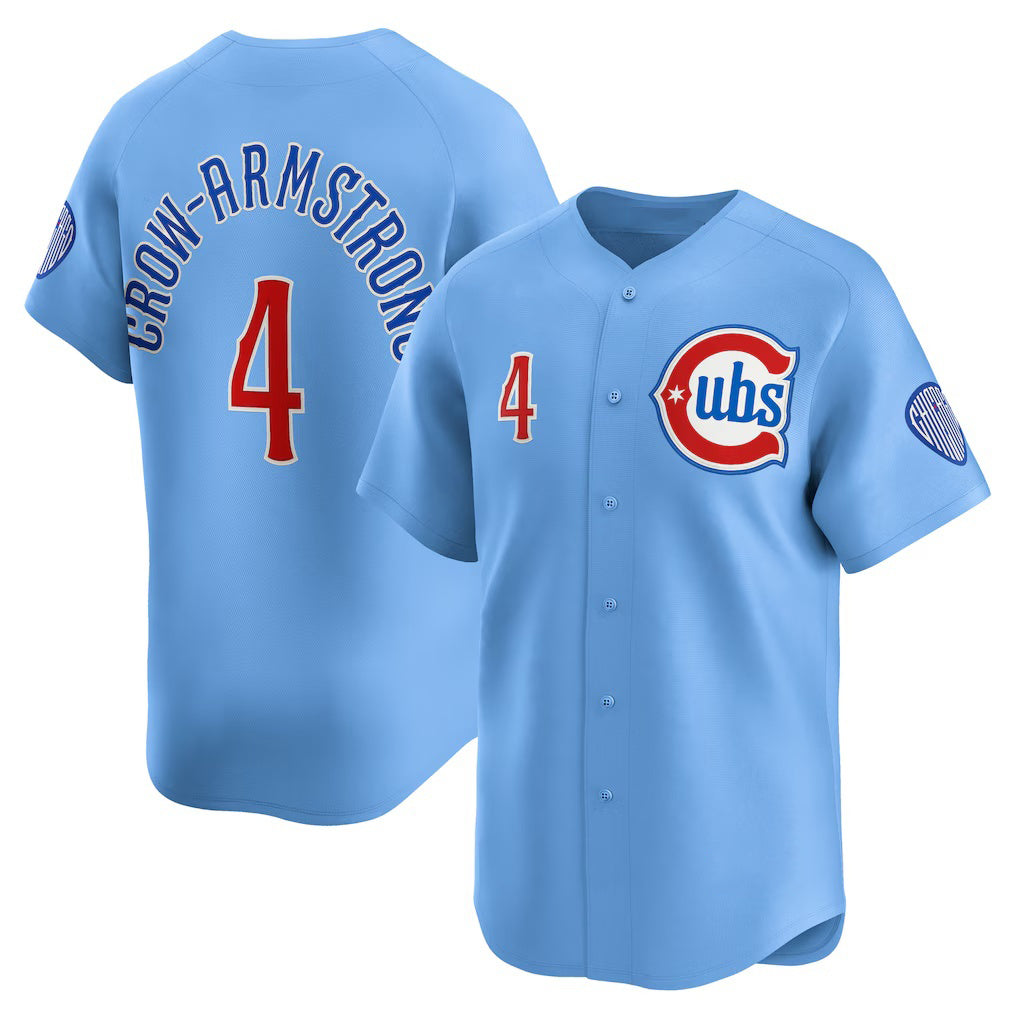Chicago Cubs #4 Pete Crow-Armstrong Light Blue HOLBERT Alternate Limited Player Jersey
