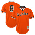 Baltimore Orioles #8 Cal Ripken Player Orange HOLBERT Mitchell & Ness Cooperstown Collection Mesh T-shirt Game Stitched Jerseys