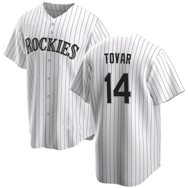 Colorado Rockies #14 Ezequiel Tovar White HOLBERT Cool Base Stitched Jersey