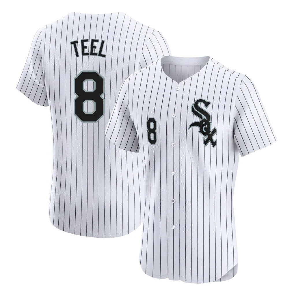 Chicago White Sox #8 Kyle Teel Player White HOLBERT Stripe Limited Elite Home Stitched Jerseys