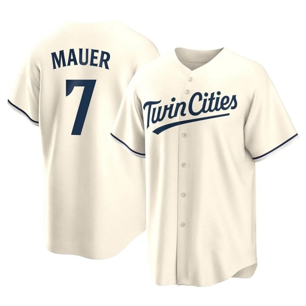 Minnesota Twins #7 Joe Mauer Player Cream HOLBERTGame Limited Home Stitched Jerseys