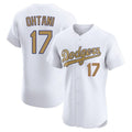Los Angeles Dodgers #17 Shohei Ohtani Player White Gold HOLBERT Limited Elite Home Stitched Jerseys