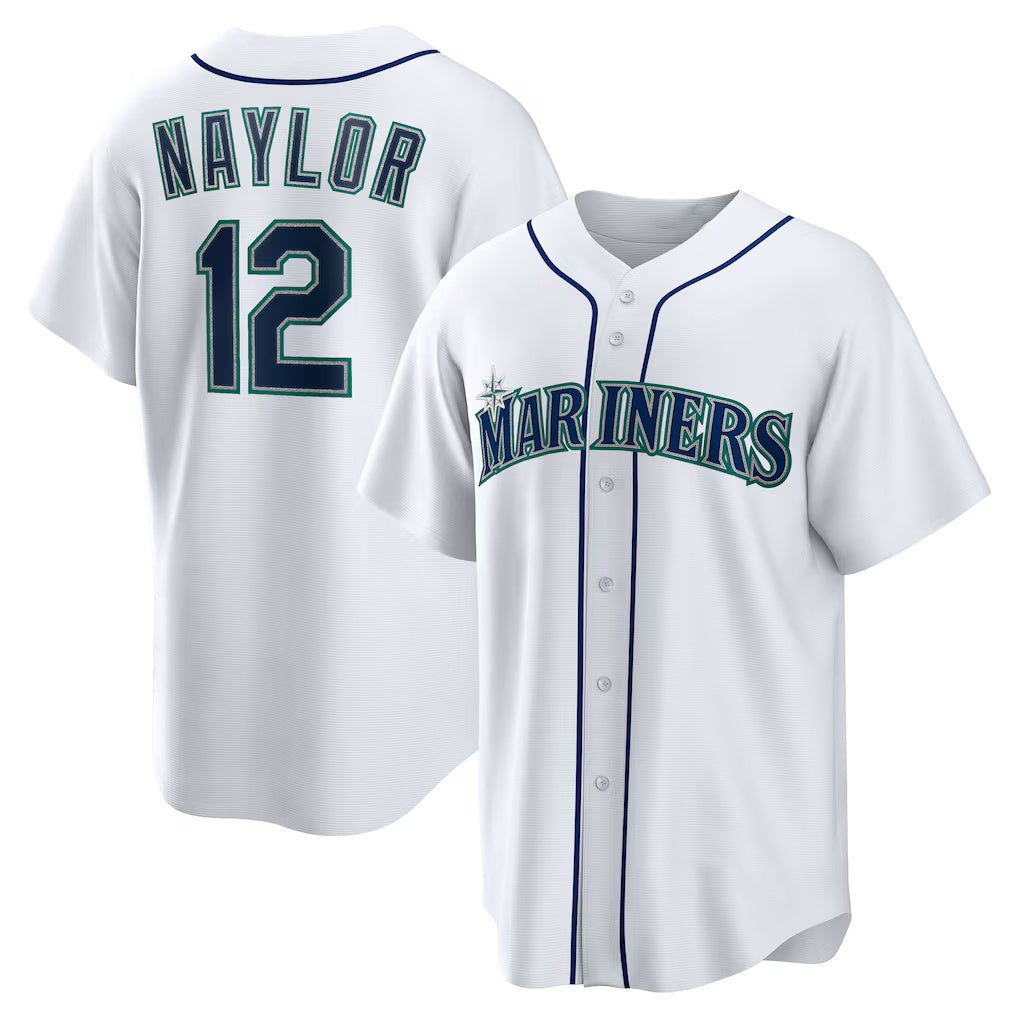 Seattle Mariners #12 Josh Naylor White HOLBERT Home Replica Jersey