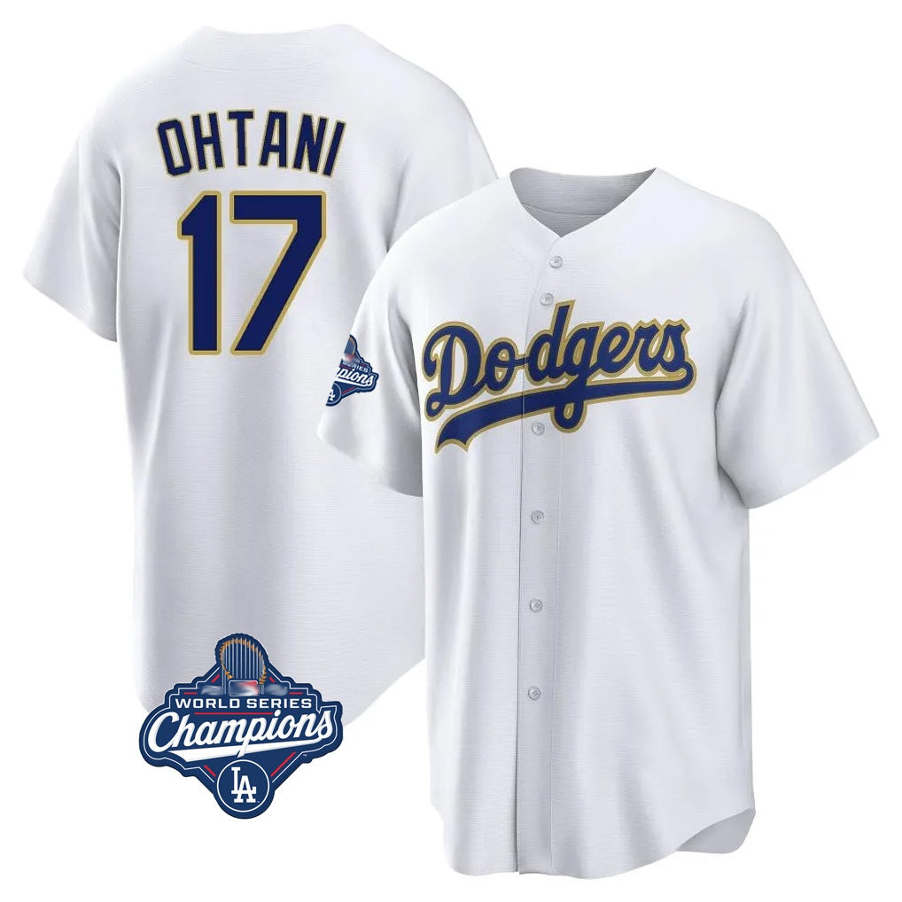 Los Angeles Dodgers #17 Shohei Ohtani Player Gold White HOLBERT World Series Meet 2026 Collection Stadium Game Stitched Jerseys