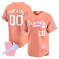 Custom Atlanta Braves Bubblegum Pink Vapor Premier Limited Jersey ¨C Peach HOLBERT