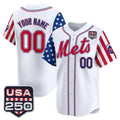 Custom New York Mets America 250 Edition Vapor Premier Limited White HOLBERT Stitched Jerseys