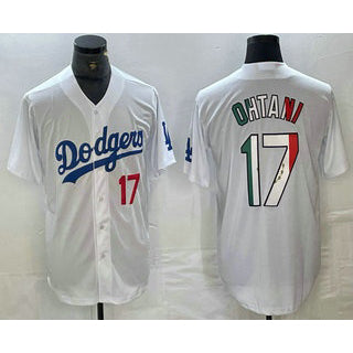 Los Angeles Dodgers #17 Shohei Ohtani Number Mexico White HOLBERT Cool Base Stitched Jersey 2