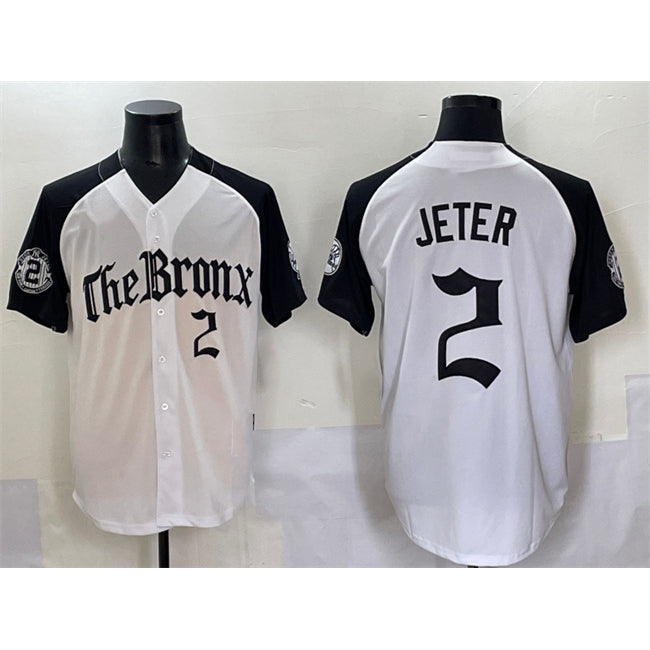 New York Yankees #2 Derek Jeter White Black HOLBERT 'Gothic Legacy Edition' Vapor Premier Limited Stitched Jersey