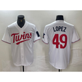 Minnesota Twins #49 Pablo Lopez White HOLBERT Stitched Cool Base Jersey