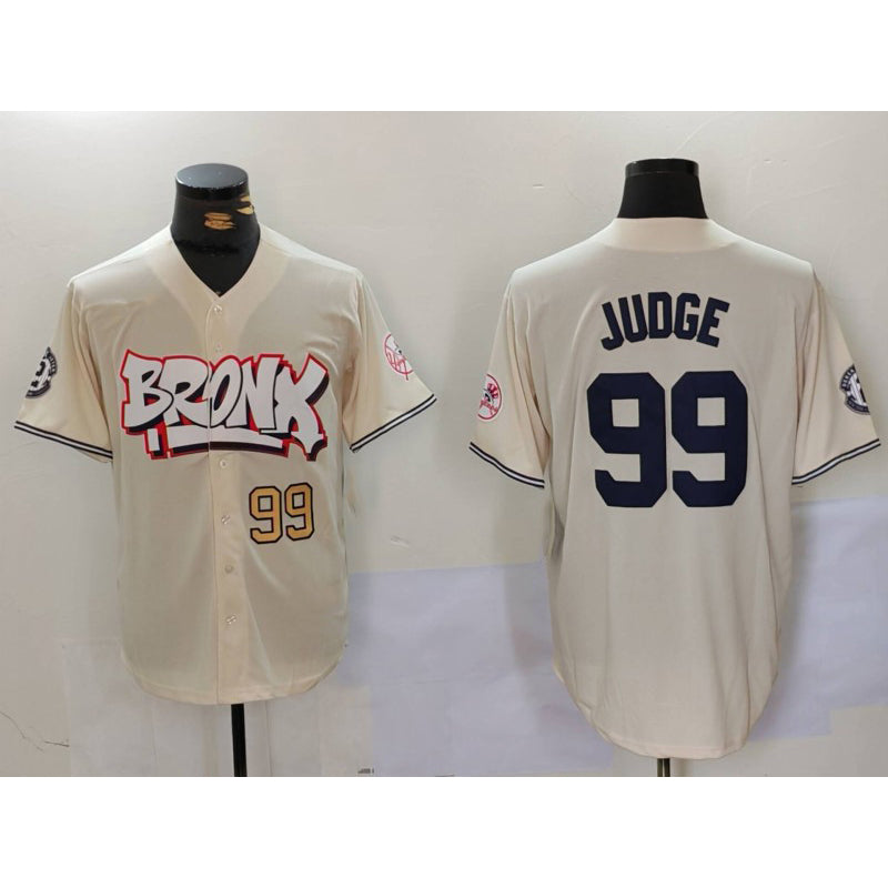 New York Yankees #99 Aaron Judge Cream HOLBERT Limited Stitched Jerseys