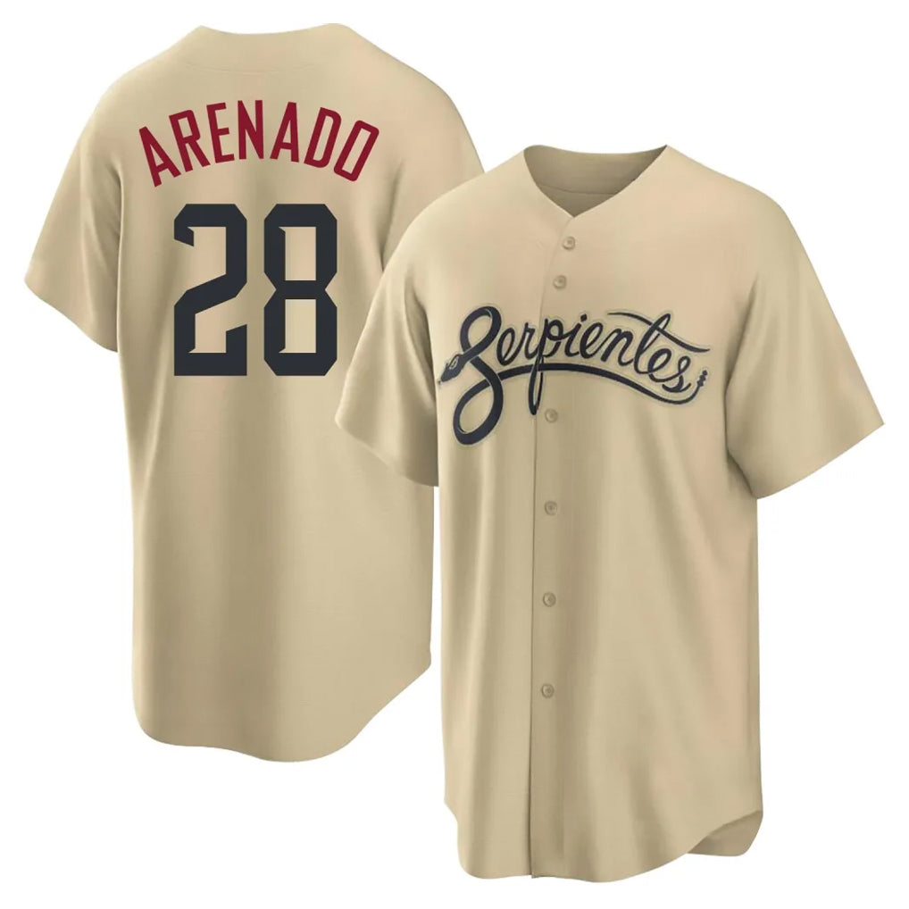 Arizona Diamondbacks #28 Nolan Arenado Player Tan HOLBERT City Connect Home Game Stitched Jerseys
