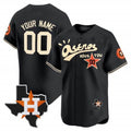 Custom Houston Astros Cactus Jack Style Vapor Premier Limited Jersey ¨C Black HOLBERT