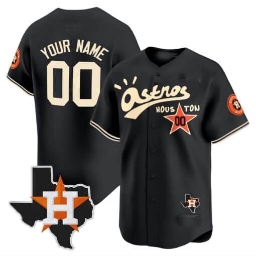 Custom Houston Astros Cactus Jack Style Vapor Premier Limited Jersey ¨C Black HOLBERT