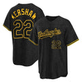 Los Angeles Dodgers #22 Clayton Kershaw Player Black HOLBERT Snake Skin City Game Home Stitched Jerseys