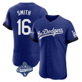 Los Angeles Dodgers #16 Will Smith Player Royal HOLBERT World Series Meet City Connect Elite Home Stitched Jerseys