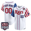 Custom Tampa Bay Rays America 250 Edition Vapor Premier Limited White HOLBERT Stitched Jerseys