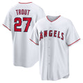 Los Angeles Angels #27 Mike Trout White HOLBERT Home Replica Player Name Jersey
