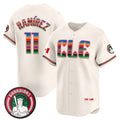 Cleveland Guardians #11 Jos¨¦ Ram¨ªrez Cream HOLBERT Mexico Vapor Premier Limited Stitched Jersey