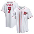 Cincinnati Reds #7 Spencer Steer White HOLBERT Home Replica Jersey