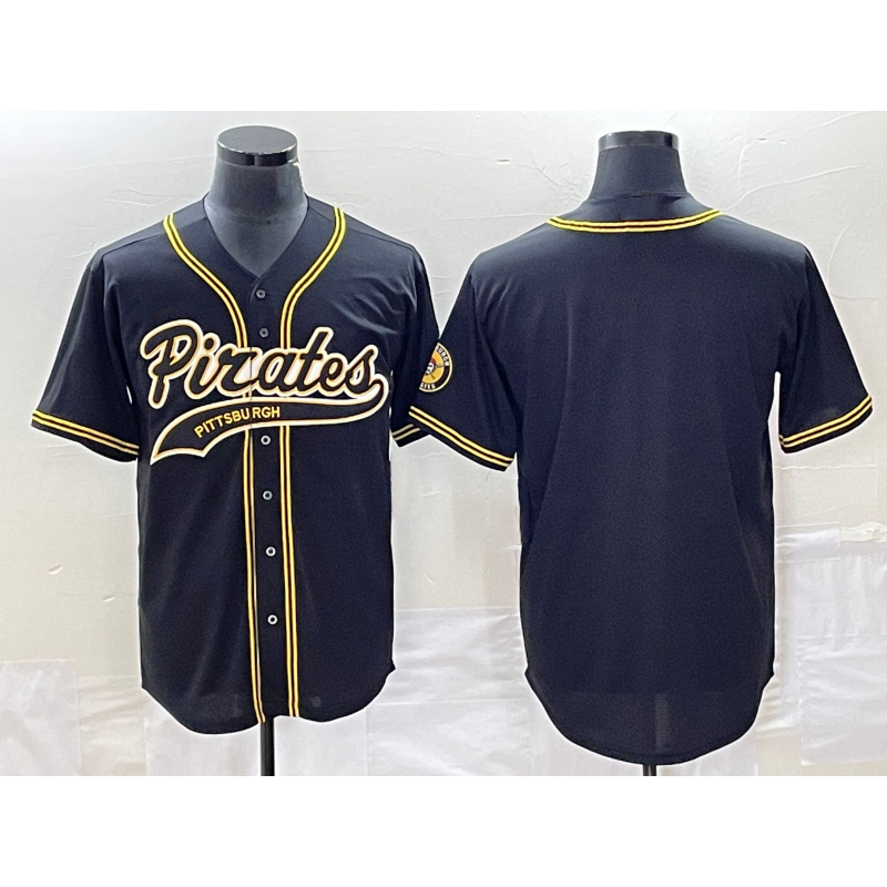 Pittsburgh Pirates Blank Black HOLBERT Cool Base Stitched Jersey