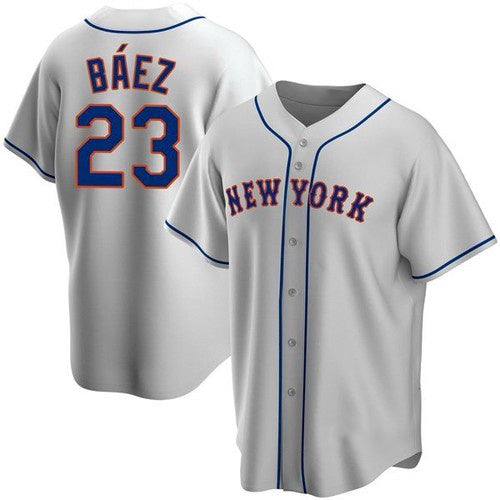 New York Mets #23 Javier Baez Gray HOLBERT Replica Jersey