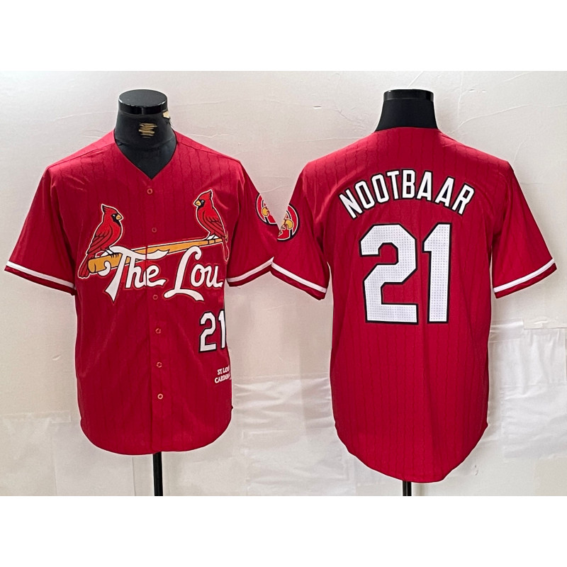 St. Louis Cardinals #21 Lars Nootbaar Red HOLBERT 2024 City Connect Limited Stitched Jersey