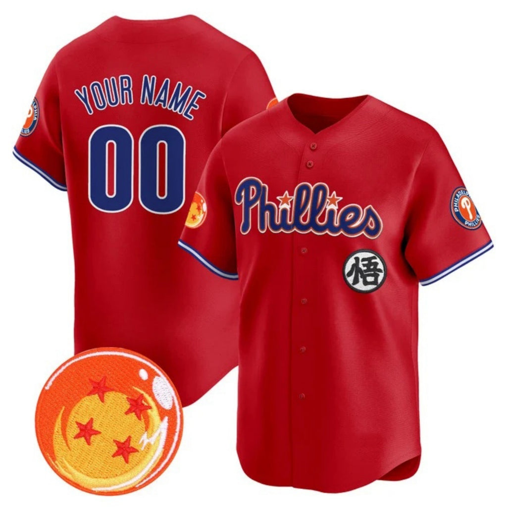 Custom Philadelphia Phillies x Dragon Ball Red HOLBERT Vapor Premier Limited Jersey - All Stitched