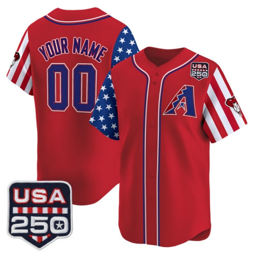 Custom Arizona Diamondbacks America 250 Edition Vapor Premier Limited Red HOLBERT Stitched Jerseys