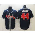 Atlanta Braves #44 Hank Aaron Navy Blue HOLBERT Stitched Cool Base Jersey