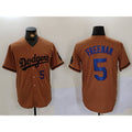 Los Angeles Dodgers #5 Freddie Freeman Number Olive HOLBERT Cool Base Limited Stitched Jerseys