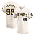 Milwaukee Brewers #99 Gary Sanchez Player Cream HOLBERT Home Limited Elite Stitched Jerseys