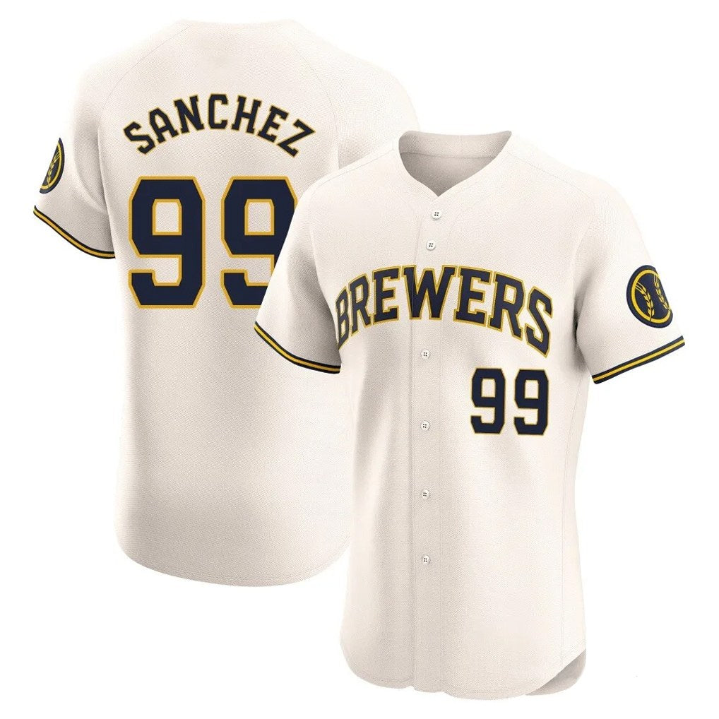 Milwaukee Brewers #99 Gary Sanchez Player Cream HOLBERT Home Limited Elite Stitched Jerseys