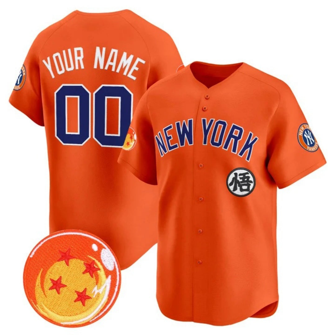 Custom New York Yankees x Dragon Ball Orange HOLBERT Vapor Premier Limited Jersey - All Stitched