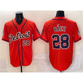 Detroit Tigers #28 Javier B¨¢ez Orange HOLBERT With Patch Vapor Premier Limited Stitched Jersey