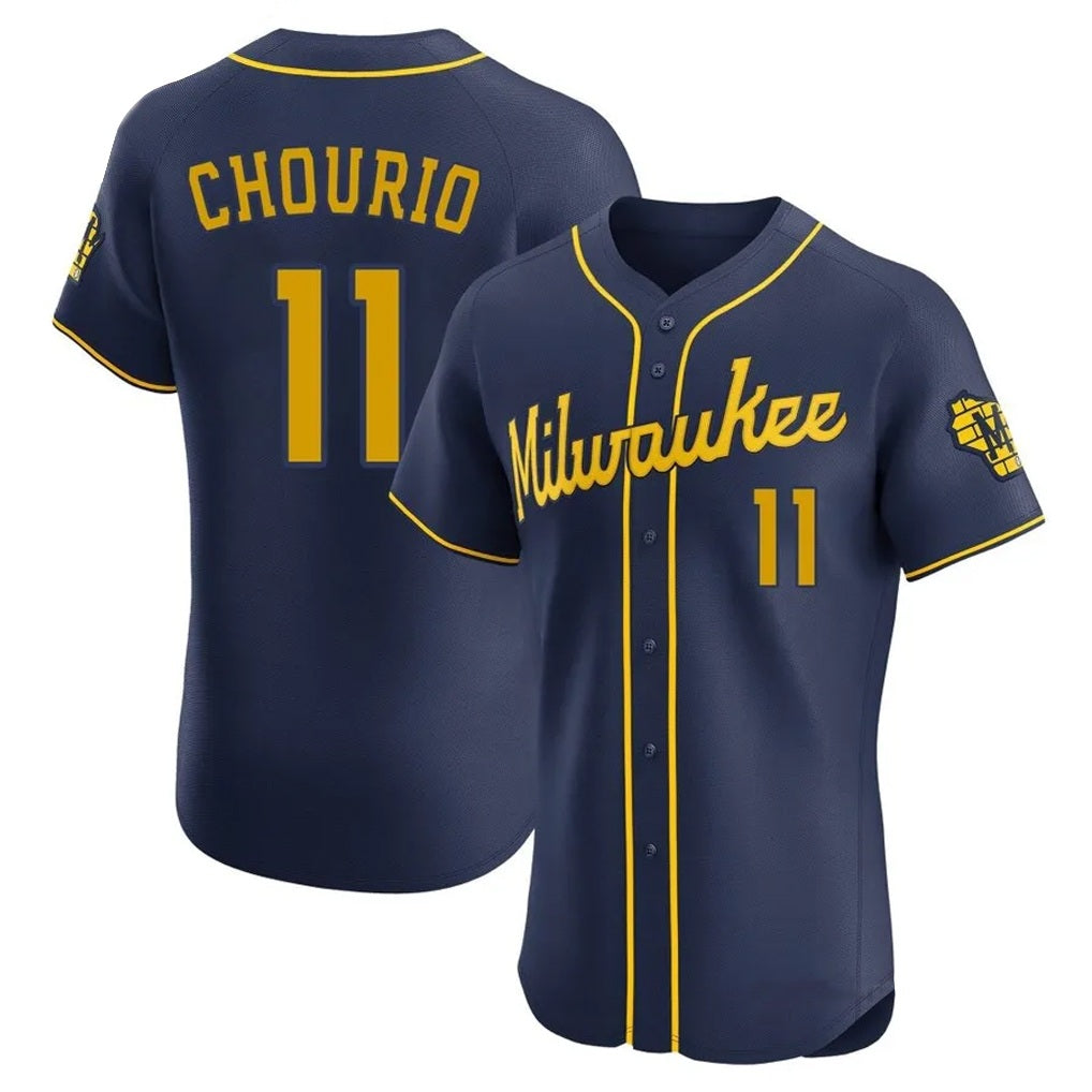 Milwaukee Brewers #11 Jackson Chourio Player Navy HOLBERT Home Limited Elite Stitched Jerseys