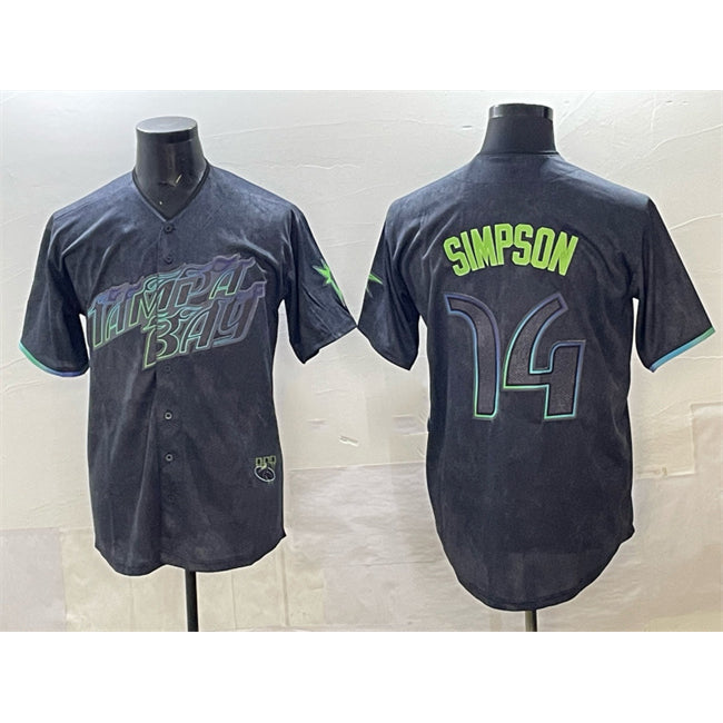 Tampa Bay Rays #14 Chandler Simpson Charcoal HOLBERT 2024 City Connect Limited Stitched Jersey