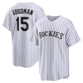 Colorado Rockies #15 Hunter Goodman White HOLBERT Home Replica Jersey