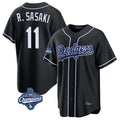 Los Angeles Dodgers #11 Roki Sasaki Player Black HOLBERT World Series Meet Carbon Limited Home Stitched Jerseys