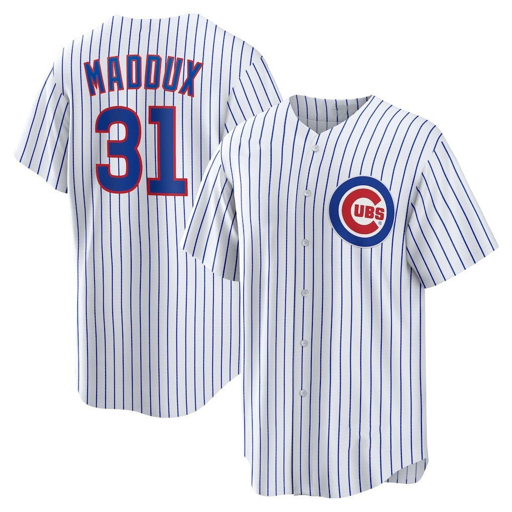Chicago Cubs #31 Greg Maddux White HOLBERT Home Retired Player Replica Jersey
