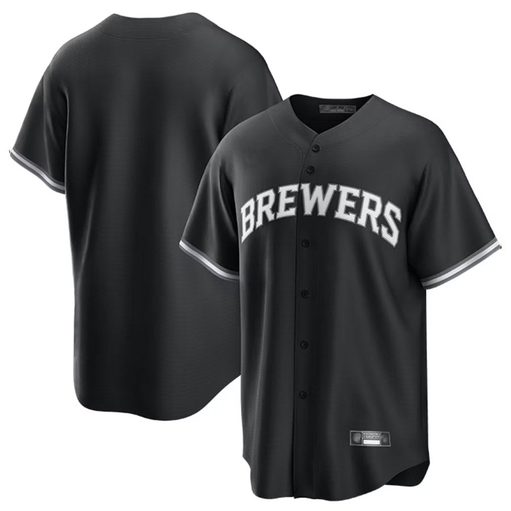 Milwaukee Brewers Blank Player Black HOLBERT Game Home Stitched Jerseys