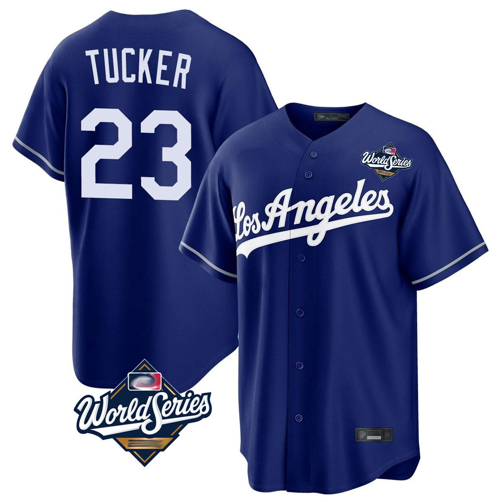 Los Angeles Dodgers #23 Kyle Tucker Player Royal HOLBERT World Series Game Stitched Jerseys