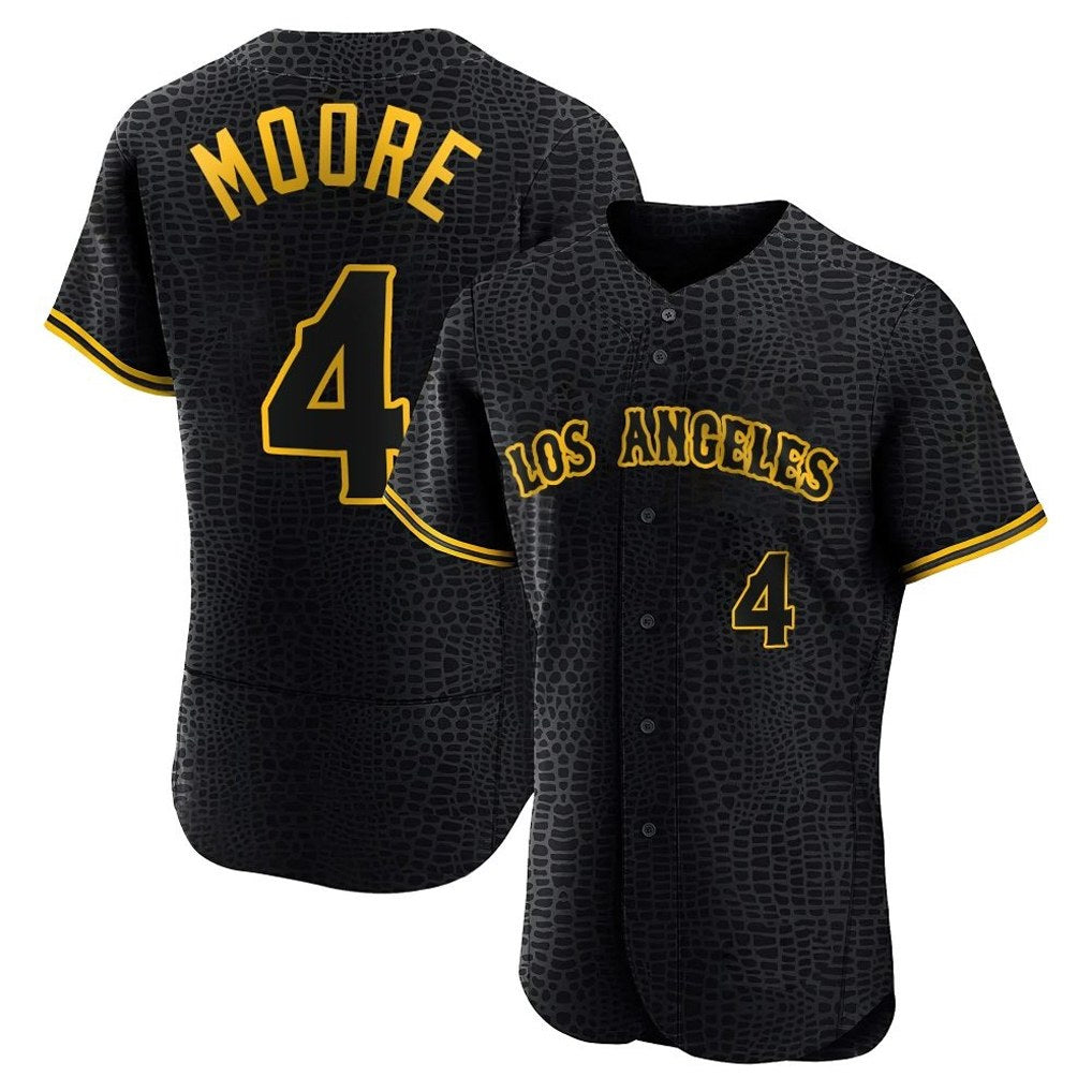 Los Angeles Angels #4 Christian Moore Player Black HOLBERT Snake Skin City Limited Elite Home Stitched Jerseys